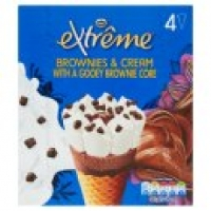 Extreme Brownies & Cream Ice Creams with a Gooey Brownie Core 4 Pack