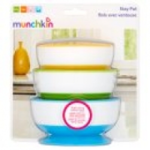 Asda Munchkin 3 Stay-Put Suction Bowls 6m+