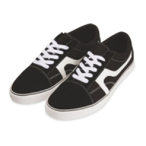 Avenue Ladies Black Canvas Trainers