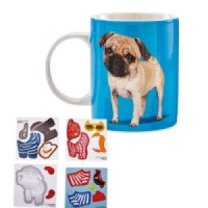 Pug Dress Up Sticker Mug