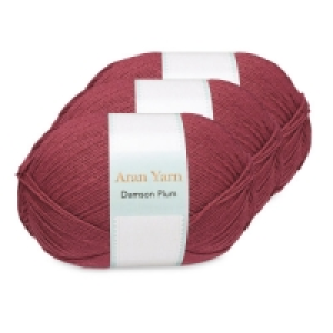 Aldi  Damson Plum Aran Yarn Bundle