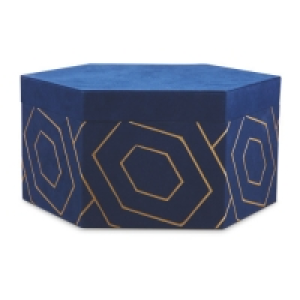 Navy/Gold Velour Storage Box