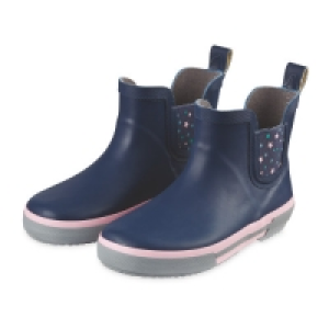 Childrens Navy/Pink Rain Booties