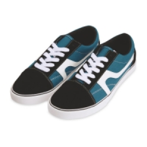 Aldi  Mens Teal/Black Canvas Trainers