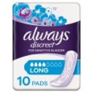 Asda Always Discreet Incontinence Pads+ Long For Sensitive Bladder