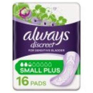 Always Discreet Incontinence Pads Small Plus For Sensitive Bladder