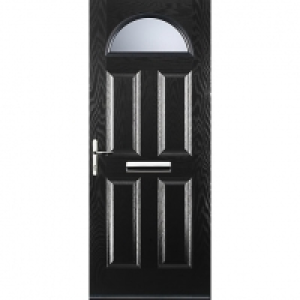 Euramax 4 Panel 1 Arch Black Right Hand Composite Door 880mm &pound;570.00