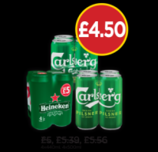 Budgens  Heineken, Carlsberg Pilsner, Carlsberg