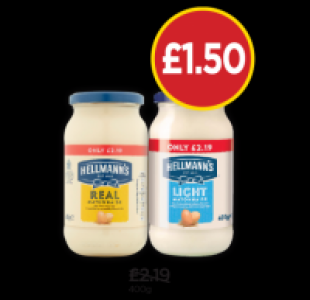 Hellmanns Mayonnaise Real, Light £1.50