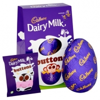 Tesco  Cadbury Dairy Milk Buttons Medium Easter Egg 128G