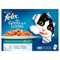 Wilko  Felix As Good As It Looks Ocean Chunks in Jelly Cat Food 12 