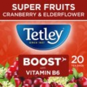 Tetley Boost Cranberry & Elderflower Super 20 Tea Bags