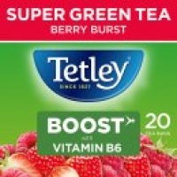 Asda Tetley Boost Berry Burst Super Green Tea 20 Tea Bags