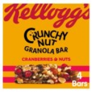 Kelloggs 4 Crunchy Nut Granola Bar Cranberries & Nuts