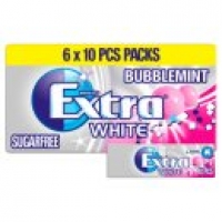 Asda Extra White Bubblemint Chewing Gum Sugar Free Multipack 6 x 10 Pie