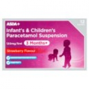 Asda Infants & Childrens Paracetamol Suspension Sugar Strawberry