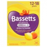 Asda Bassetts Vitamins Multivitamins +Omega-3 Citrus Flavour 12-18 Years Soft & Che