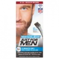 Asda Just For Men Moustache & Beard Brush-In Colour Gel Medium Brown M-35