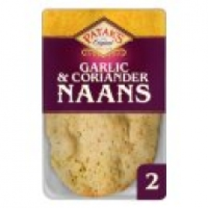 Pataks 2 Garlic & Coriander Naan Breads