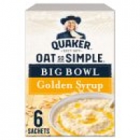 Asda Quaker Oat So Simple Big Bowl Golden Syrup Porridge 6 Pack