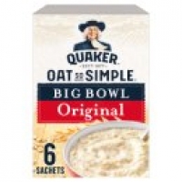 Asda Quaker Oat So Simple Big Bowl Original Porridge 6 Pack