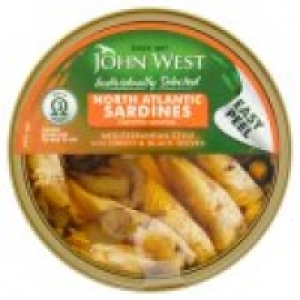 John West North Atlantic Sardines Mediterranean Style with Green & Bla