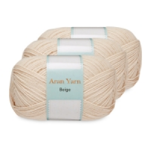 Aldi  Beige Aran Yarn Bundle