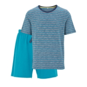 Aldi  Mens Aqua Organic Shorty Pyjamas