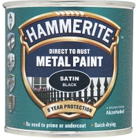 Wickes  Hammerite Metal Paint - Satin Black 250ml