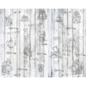ohpopsi Alice in Wonderland Wood Textured Wall Mural - XL 3.