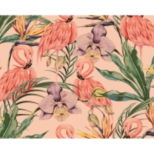 ohpopsi Paradise Flamingo Flowers Wall Mural - L 3m (W) x 2. £60.00