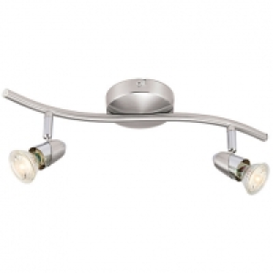 Wickes Bullet LED Brushed Chrome 2 Bar Spotlight - 2 x 3.5W £21.00