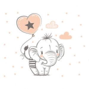 ohpopsi Balloon Cartoon Elephant Wall Mural - L 3m (W) x 2.4 £60.00