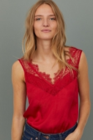  Satin top with lace £13.00