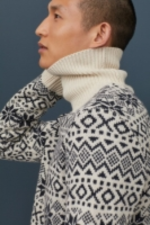  Jacquard-knit polo-neck jumper £15.00
