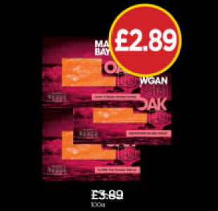 Mawgan Bay Smoaked Highland Peat Smoked Salmon, Smoaked Trad £2.89