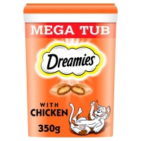 Wilko  Dreamies Chicken Cat Treats Mega Tub 350g