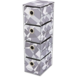 4 Drawer Grey Marble Storage Unit