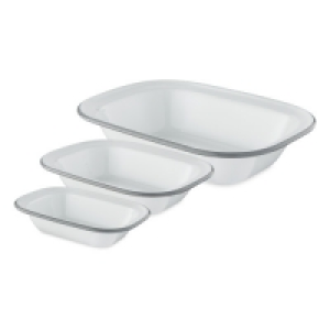 Grey Rectangle Enamel Bakeware 3PK