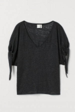 HM   Tie-sleeve linen top