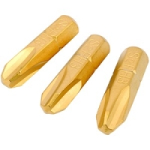 Wickes Titanium Screwdriver Bit Phillips No3 25mm Pack 3