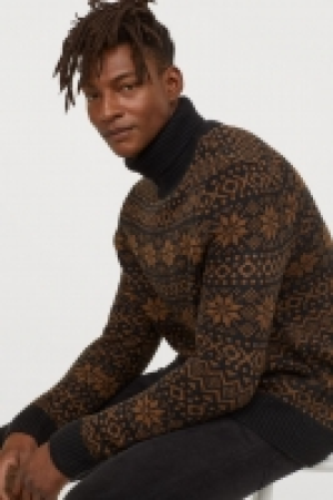 HM   Jacquard-knit polo-neck jumper