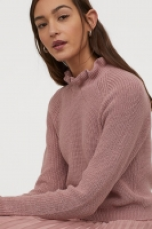 HM   Frill-trimmed ribbed jumper