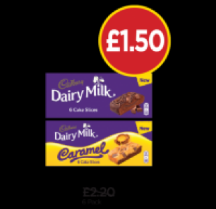 Cadbury Dairy Milk Cake Slices, Dairy Milk Caramel Cake Slic £1.50