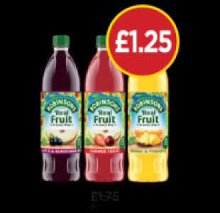 Robinsons No Added Sugar Summerfruits, Apple & Blackcurrant, £1.25