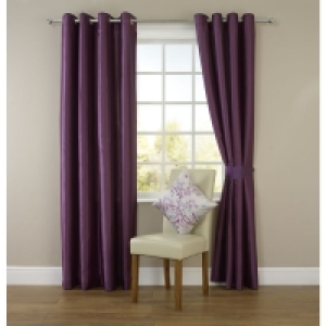 Wilko Plum Faux Silk Eyelet Curtains 167 W x 137cm D £15.00