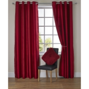 Wilko Red Faux Silk Eyelet Curtains 167 W x 137cm D £15.00