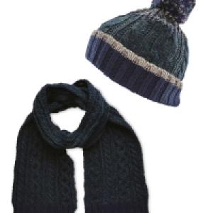 Mens Cable Knit Hat And Scarf