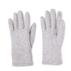 Ladies Grey Pearl Gloves