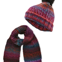 Aldi  Ladies Space Dye Hat And Scarf